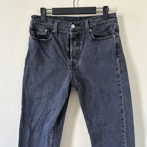 Levi’s 501 Crop Jeans Get Off My Cloud Black Denim Jeans Size 29 - Picture 3 of 12